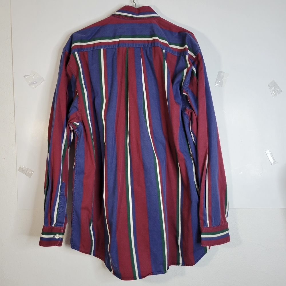 Mens Alexander Julian Colours Long Sleeve Button Front Stripped Shirt Size Lg - Picture 7 of 8